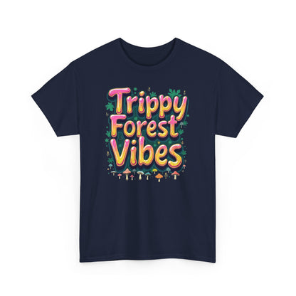Trippy Forest Vibes Tee, Unisex Cotton T-Shirt, Bohemian Graphic Tee, Psychedelic Shirt, Nature Lover Gift, Festival Apparel - Psychonaut Swag