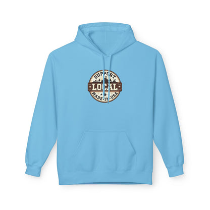 Support Local Hoodie — “Support Local Made in USA” Vintage Badge Pullover