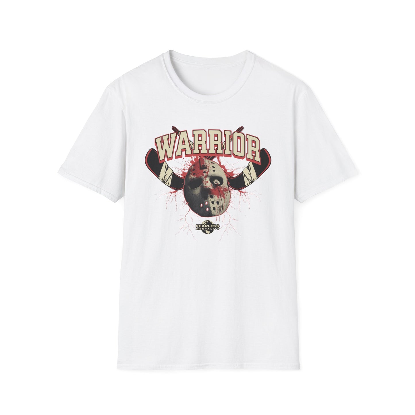 Warrior Hockey Mask T-Shirt — Vintage Sports Skull Design