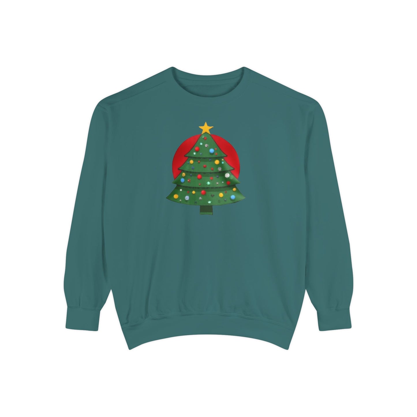 Christmas Tree Sweater, Unisex Garment-Dyed Sweatshirt