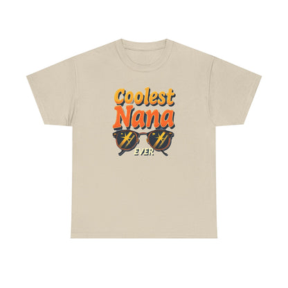 Coolest Nana Ever Unisex Heavy Cotton Tee | Perfect Gift for Grandmothers, Birthday, Mother's Day, Gifts for Her, Family Reunion - Psychonaut Swag