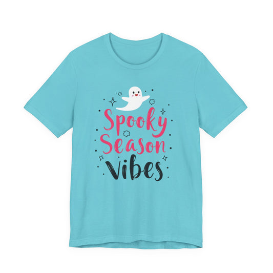 Spooky Season Vibes Tee, Halloween T-Shirt, Unisex Ghost Shirt, Cute Fall Apparel, Casual Halloween Outfit, Halloween Gift