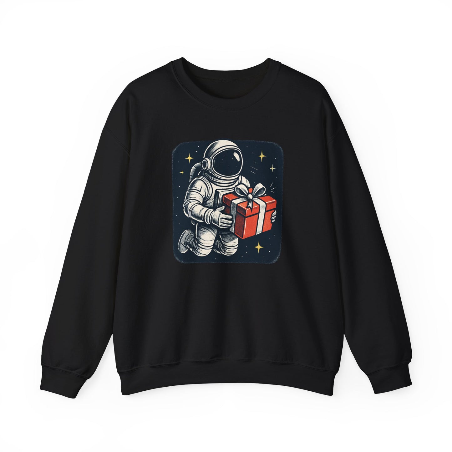 Astronaut holding Gift,  Unisex Heavy Blend™ Crewneck Sweatshirt