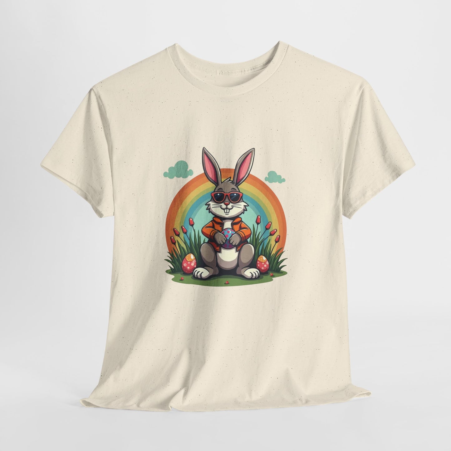 Easter Bunny Rainbow T-Shirt — Cute Bunny Holding Eggs Tee