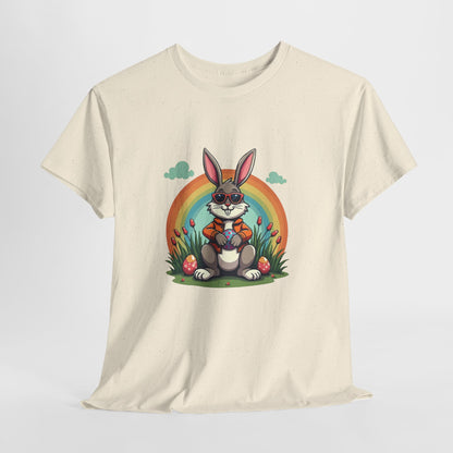 Easter Bunny Rainbow T-Shirt — Cute Bunny Holding Eggs Tee