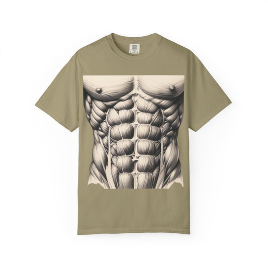 Built different, 12-pack abs, Unisex Garment-Dyed T-shirt - Psychonaut Swag