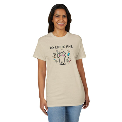 My Life Is Fine T-Shirt — Funny Cartoon Bear Graphic Tee