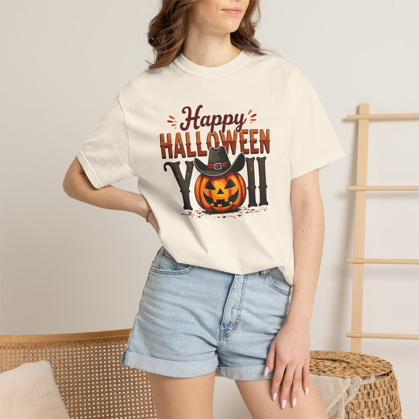 Halloween T-Shirt — "Happy Halloween You" Pumpkin Witch Graphic