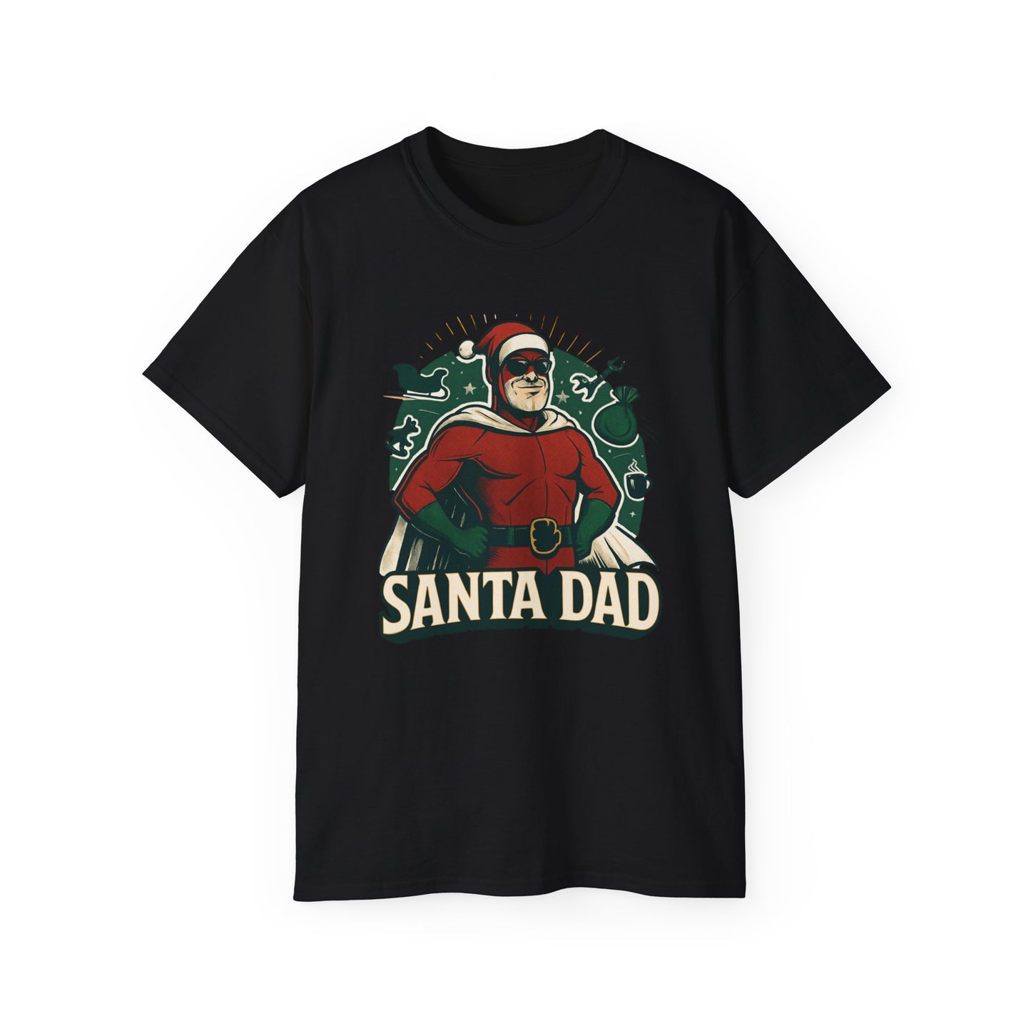 Santa Dad T-Shirt — Retro Vintage Father Christmas Tee for Dads