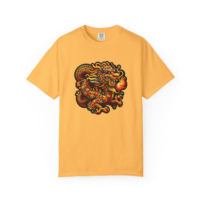 Dragon, Unisex Dragon Graphic T-Shirt - Colorful Garment-Dyed Tee - Psychonaut Swag