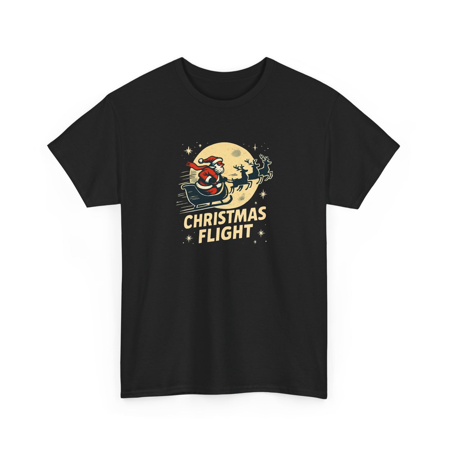 Christmas Flight T-Shirt — Santa Sleigh Retro Holiday Graphic Tee