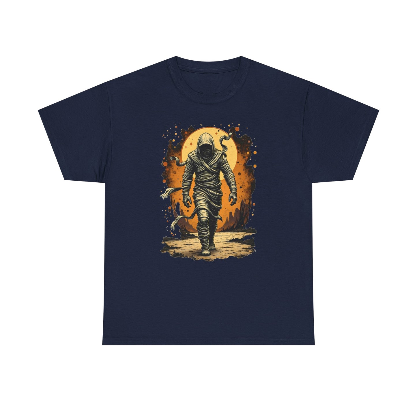 Mummy Walk Vintage Graphic Tee — Space Explorer Moonlit Sci‑Fi Shirt