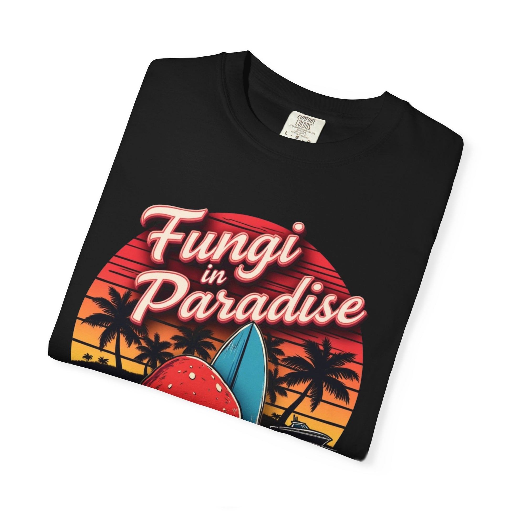 Fungi in Paradise Design, Relaxed Tee, Vintage Style Shirt, Gift for Nature Lovers, Eco-Friendly Apparel - Psychonaut Swag
