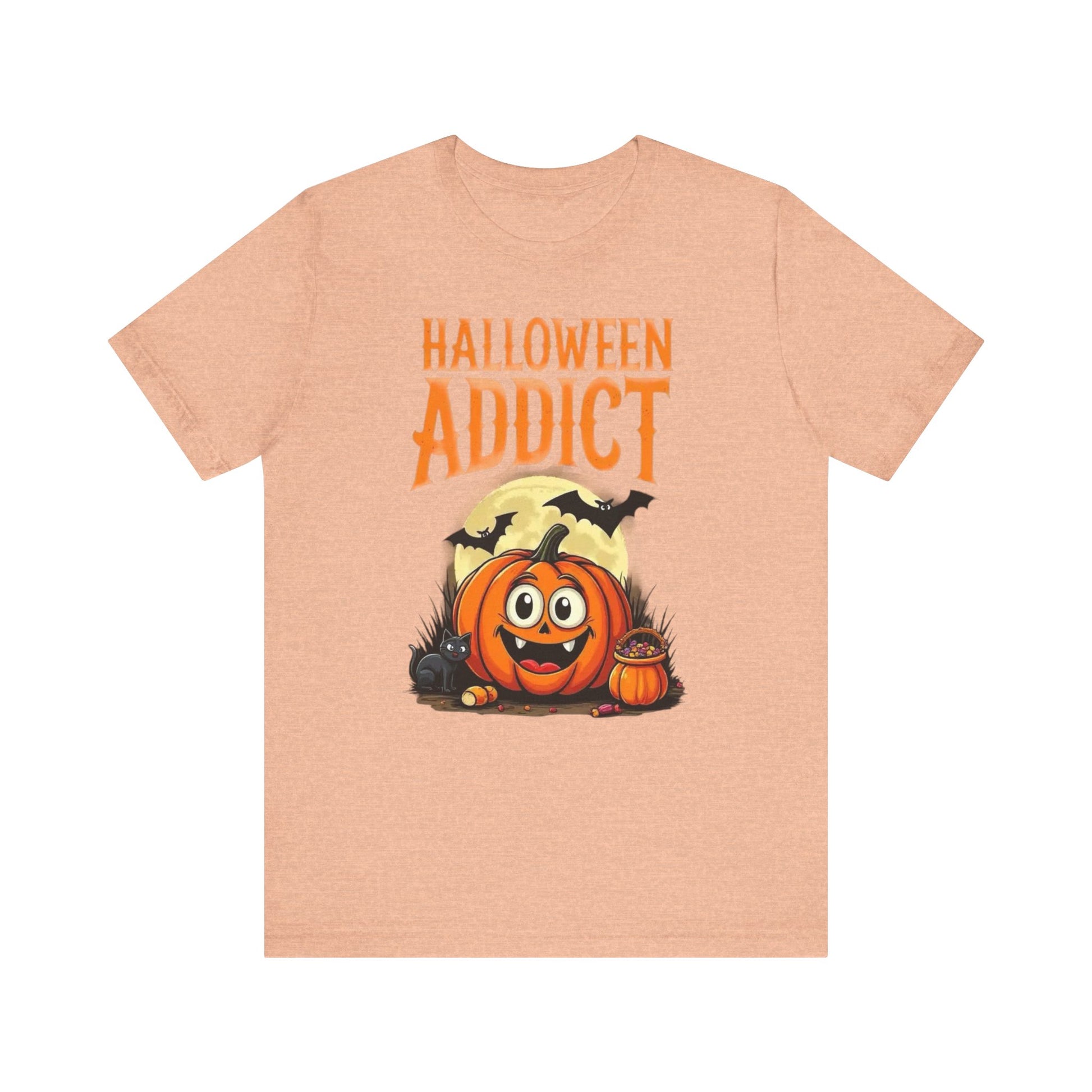 Halloween Addict Tee | Unisex Short Sleeve T-Shirt, Fun Halloween Apparel, Pumpkin Tee, Spooky Season Shirt, Gift for Halloween Lovers - Psychonaut Swag