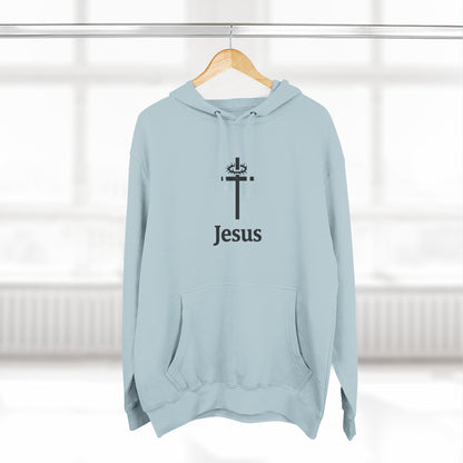 Jesus Cross Minimalist Hoodie — Faith Graphic Fleece Pullover