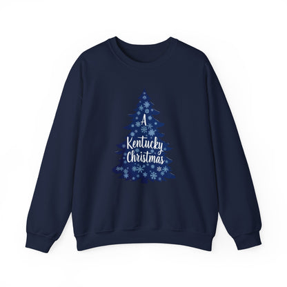Kentucky Christmas Sweatshirt — Blue Plaid Tree Holiday Crewneck