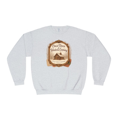 Once Upon a Winter's Cabin, Evening Sweatshirt — Cozy Vintage Holiday Crewneck