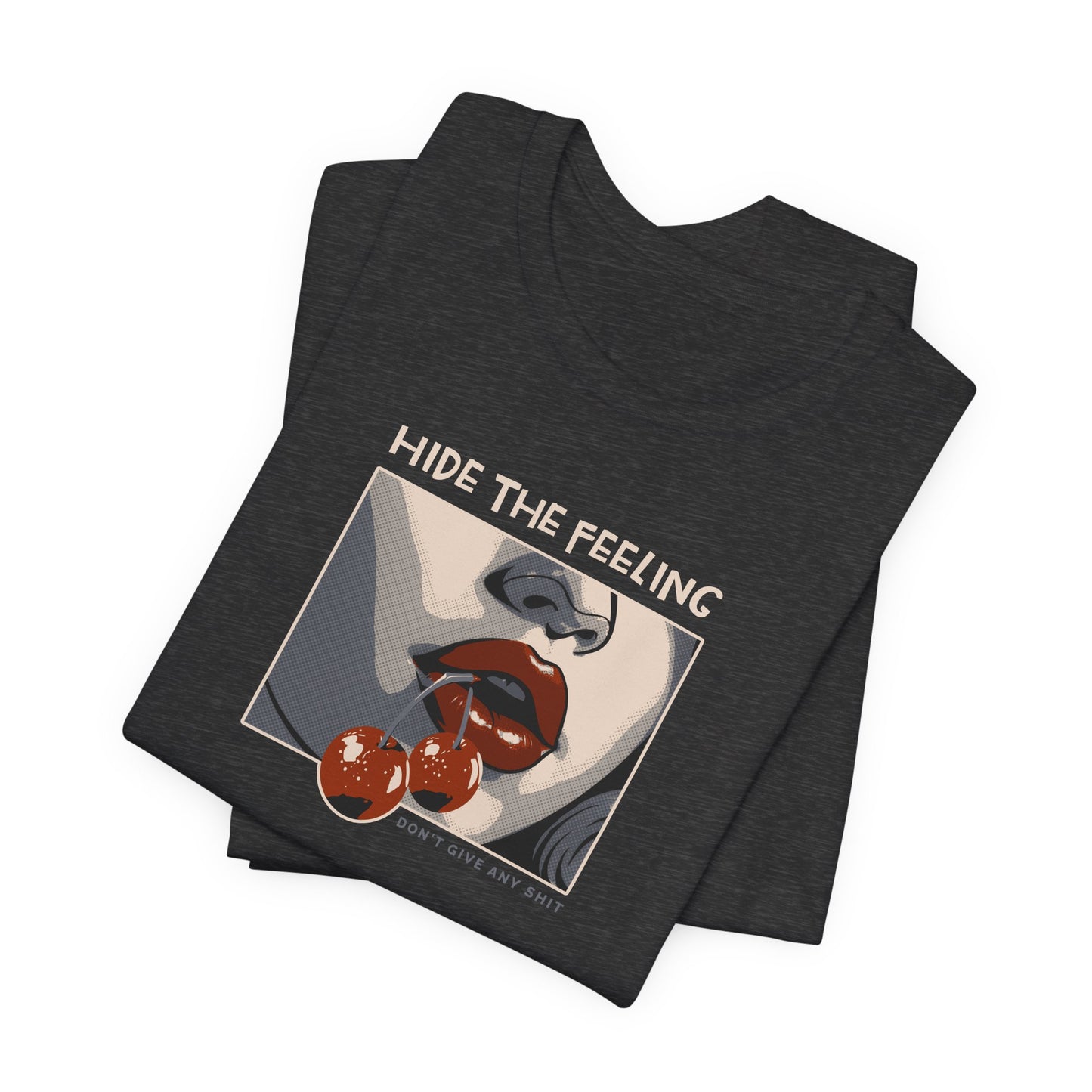 Hide the feelings, Cherry Lips, Unisex Jersey Short Sleeve Tee