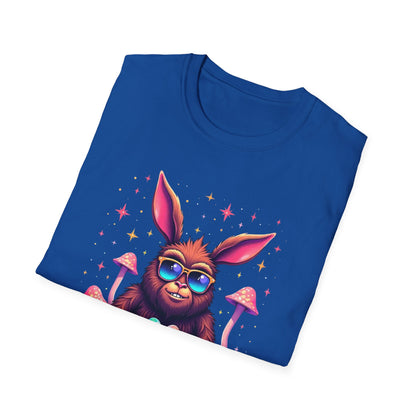 Easter Bunny Sasquatch T-Shirt — Colorful Psychedelic Bunny with Egg Basket