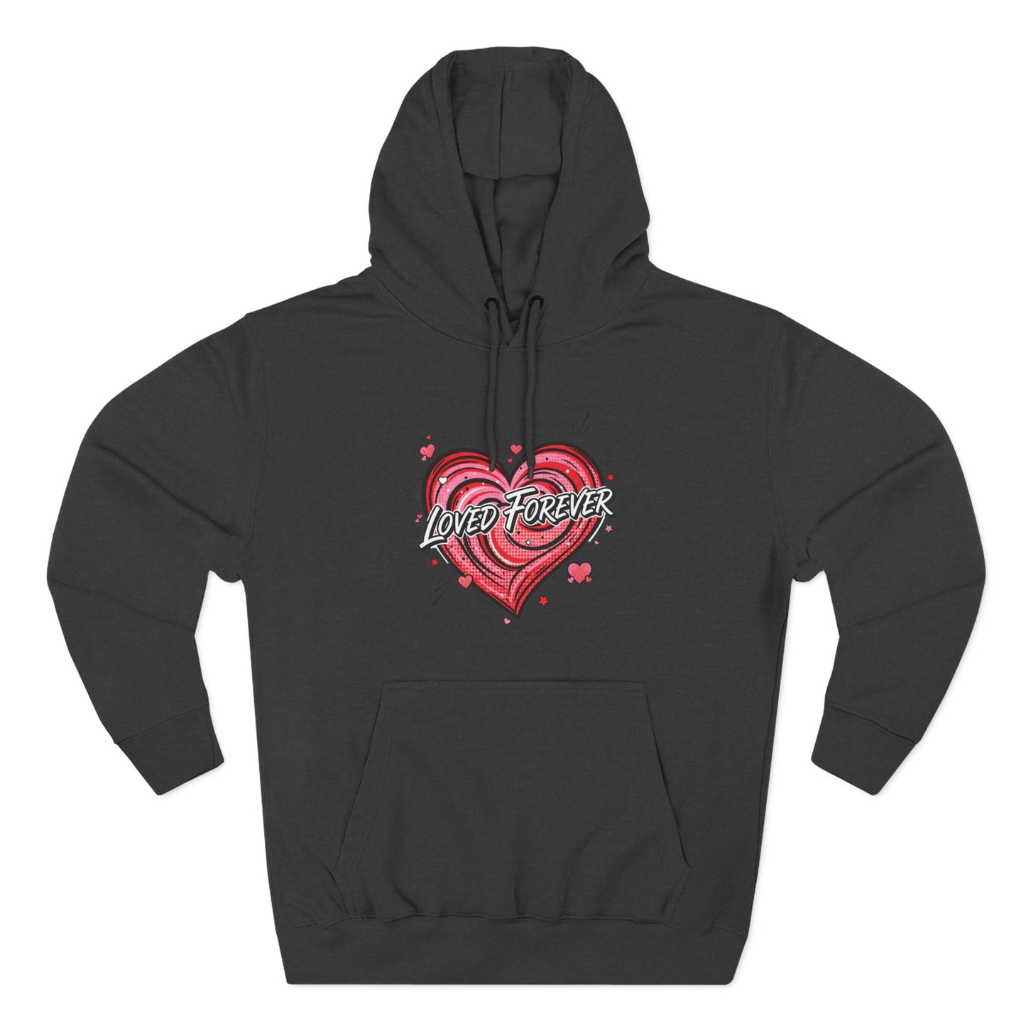 Love Forever Heart Hoodie — Vintage Tattoo Style Valentine's Sweatshirt