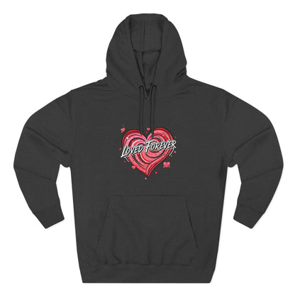 Love Forever Heart Hoodie — Vintage Tattoo Style Valentine's Sweatshirt