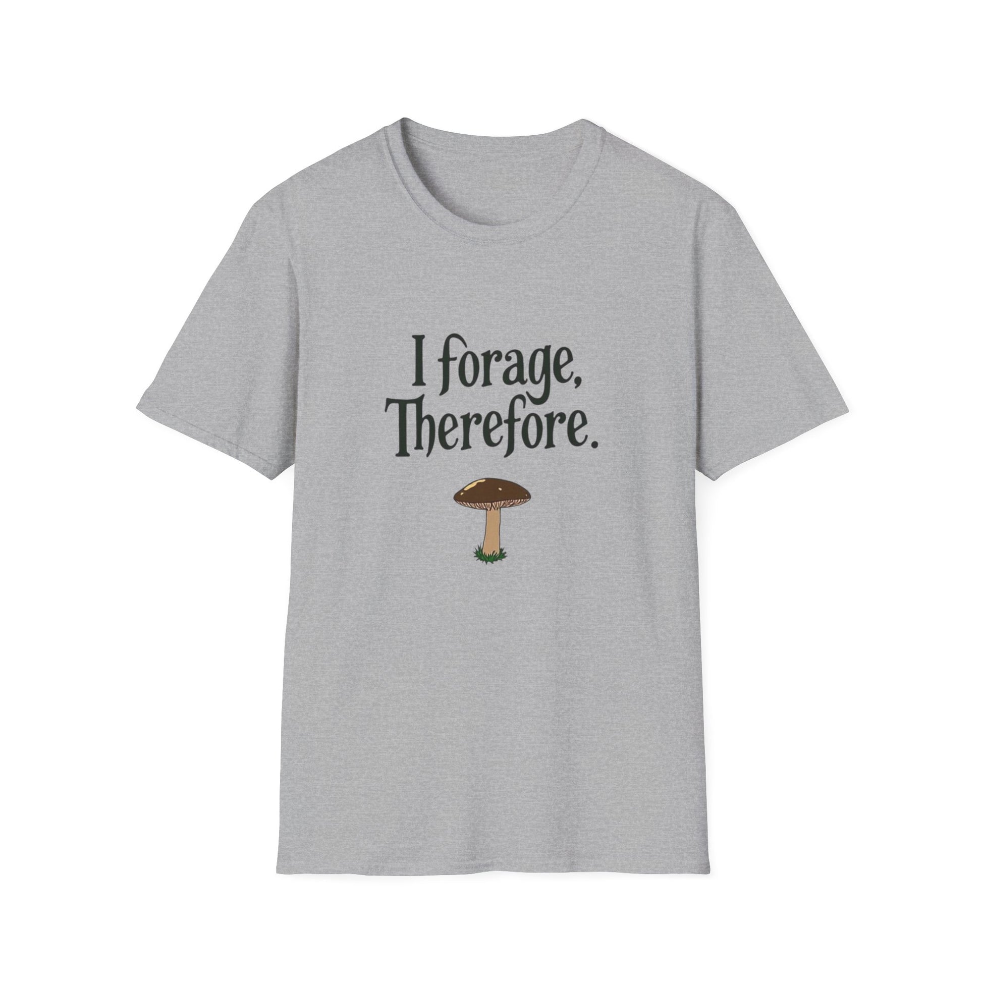 I Forage -Themed Unisex Softstyle T-Shirt, Perfect for Nature Lovers, Eco-Friendly Gift, Mushroom Hunting Apparel, Casual Wear - Psychonaut Swag