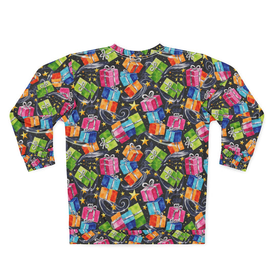 Gift Pattern Ugly Christmas Sweatshirt - Colorful Presents All-Over Print Holiday Pullover