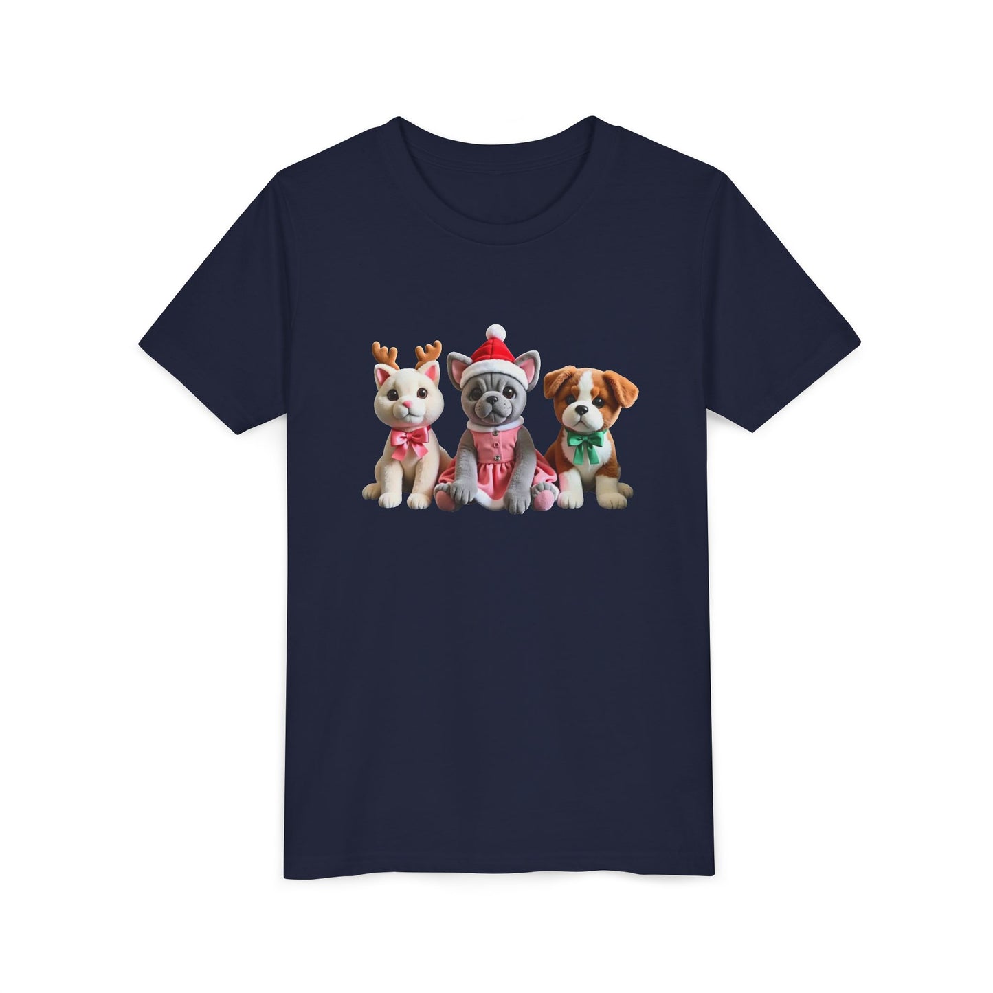 Kids Christmas Puppy Tee — Cute Festive Dogs in Santa Hats
