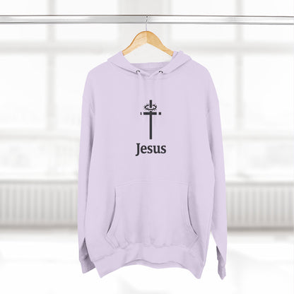 Jesus Cross Minimalist Hoodie — Faith Graphic Fleece Pullover