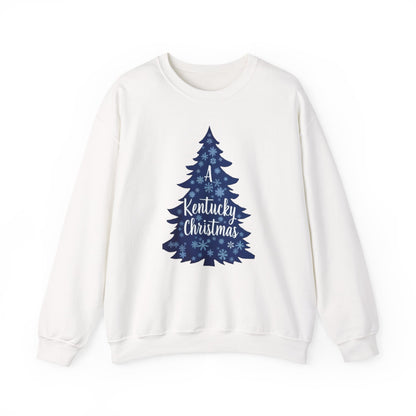 Kentucky Christmas Sweatshirt — Blue Plaid Tree Holiday Crewneck