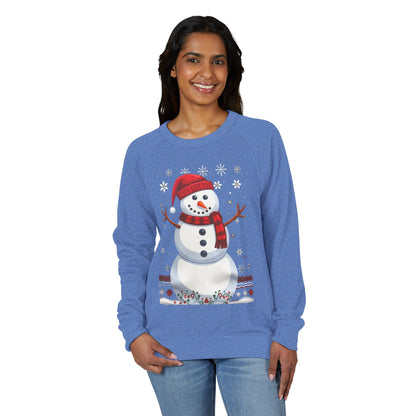 Snowman Holiday Crewneck — Snowy Season Raglan Sweatshirt