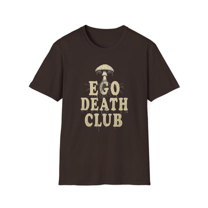 Ego Death Club Mushroom, T-Shirt, Unisex Softstyle Tee, Casual Wear, Gift for Friends, Unique Graphic Shirt - Psychonaut Swag