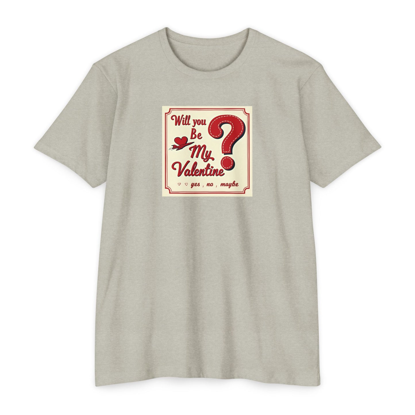 Valentine Question Mark T-Shirt — "Will You Be My Valentine?" Retro Design