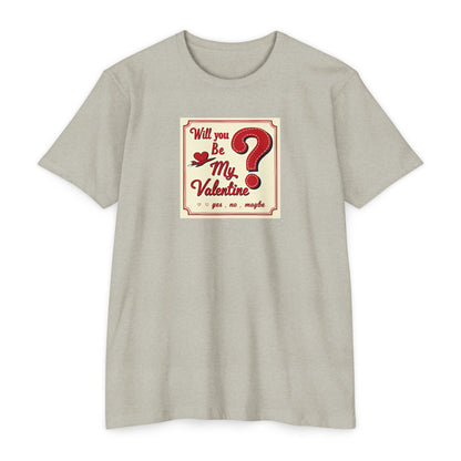 Valentine Question Mark T-Shirt — "Will You Be My Valentine?" Retro Design