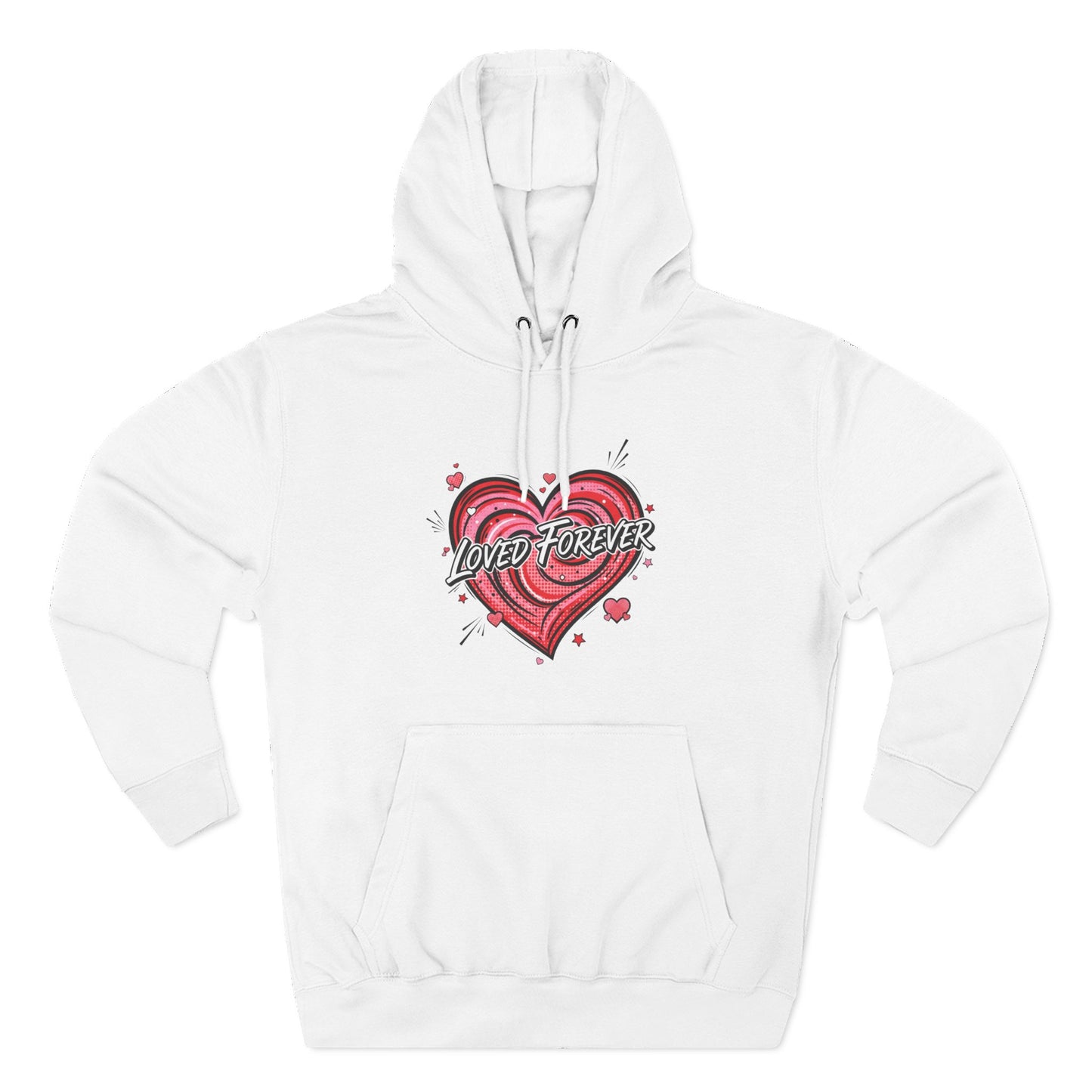 Love Forever Heart Hoodie — Vintage Tattoo Style Valentine's Sweatshirt