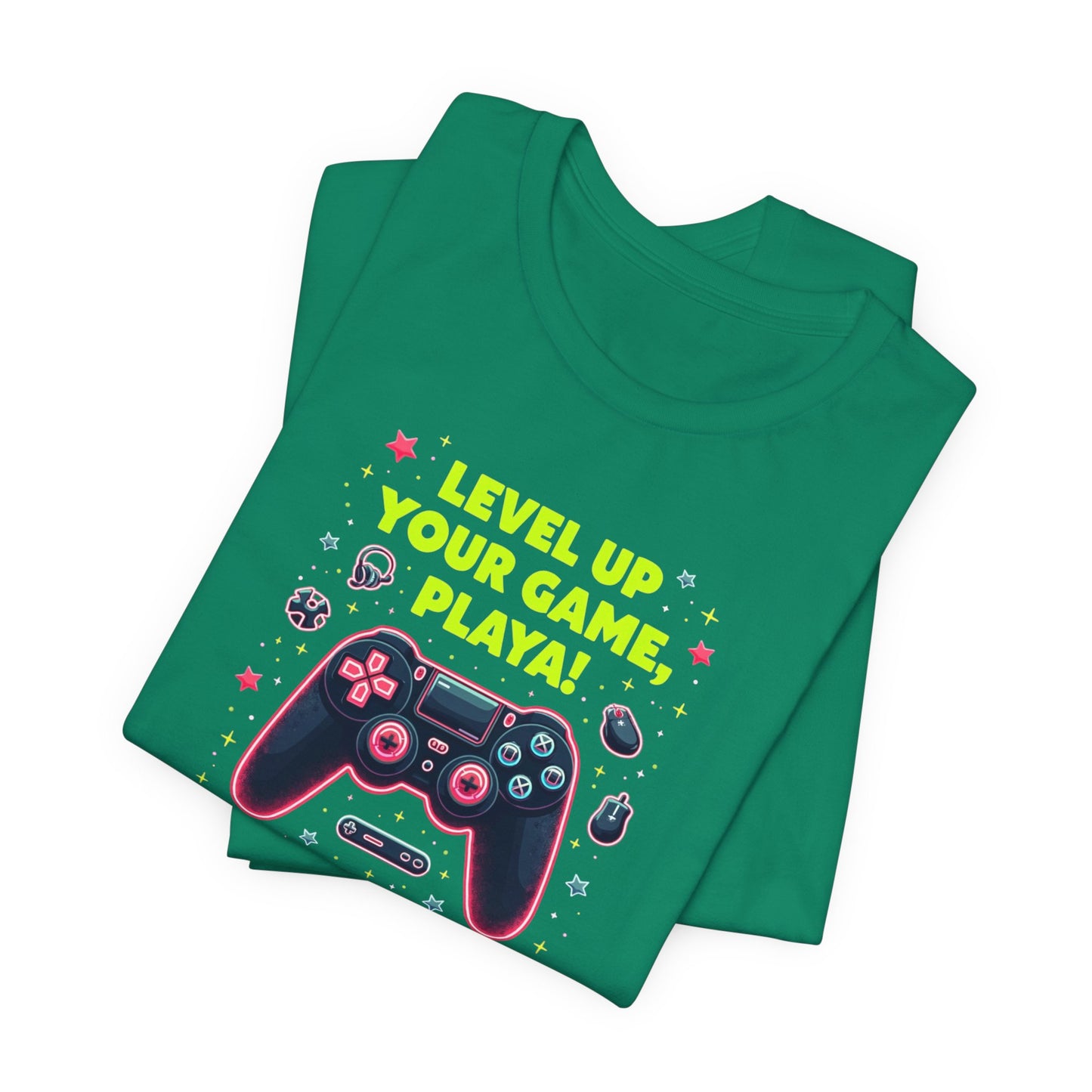 Level Up Your Game Playah! Gaming T-Shirt — Retro Controller Design