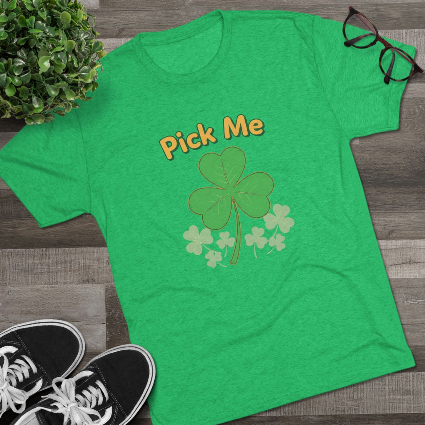 Pick Me Shamrock Tee — St. Patrick’s Day Clover Graphic T‑Shirt