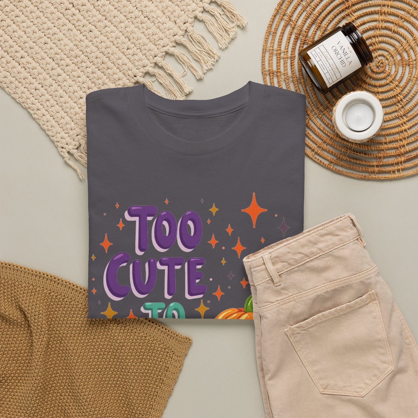 Too Cute to Spook Pumpkin T-Shirt — Cute Halloween Graphic Tee