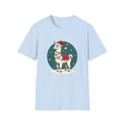 Christmas Llama T-Shirt — Cute Santa Hat Holiday Graphic Tee