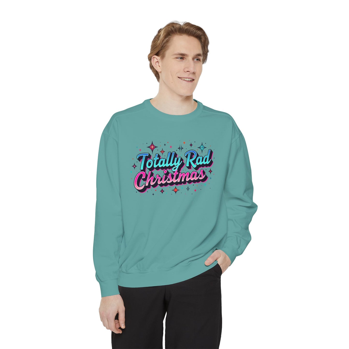 Totally Rad 90’s retro Christmas Sweatshirt — Retro 80s Holiday Crewneck