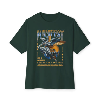 Manifest Angel Graphic Tee — Oversized Boxy Spiritual T‑Shirt
