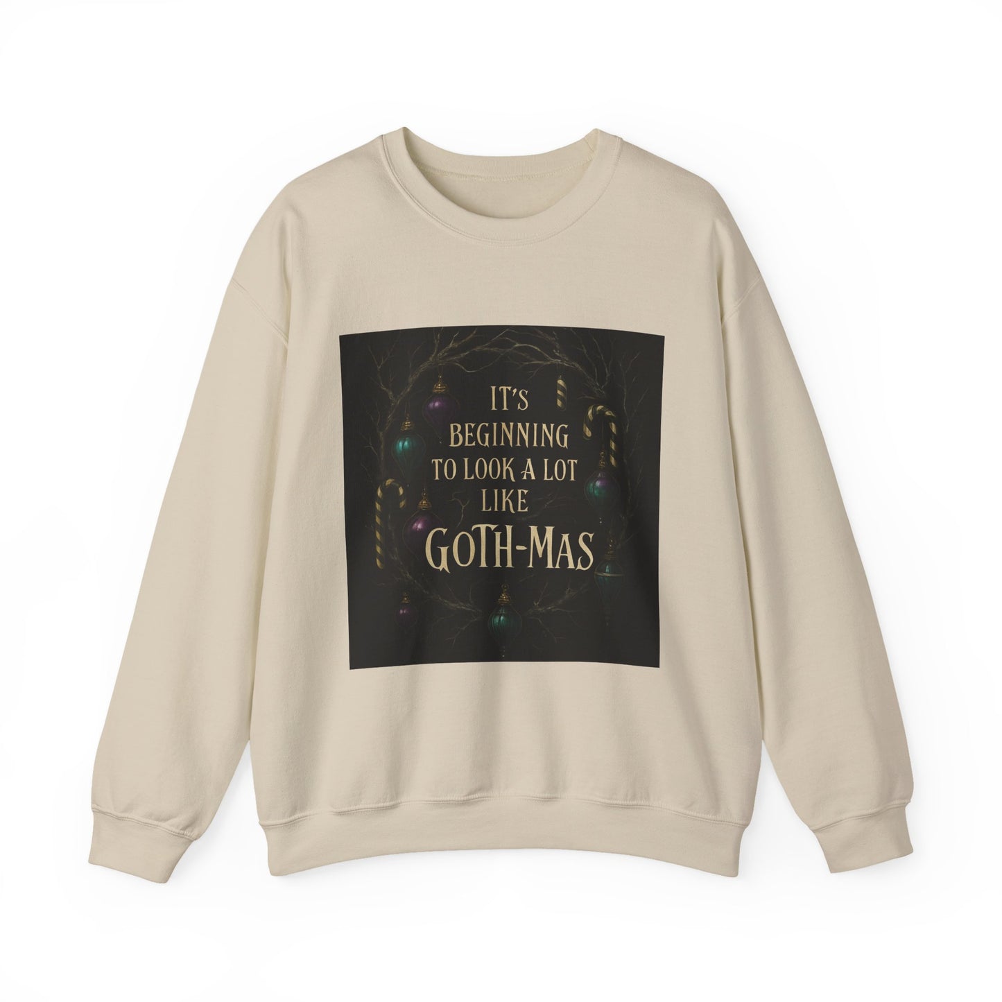 Goth‑Mas Crewneck Sweatshirt — "It's Beginning to Look a Lot Like Goth‑Mas" Holiday Gothic Sweater