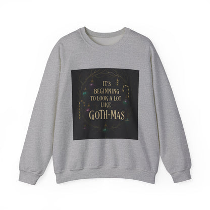 Goth‑Mas Crewneck Sweatshirt — "It's Beginning to Look a Lot Like Goth‑Mas" Holiday Gothic Sweater