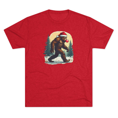 Christmas Bigfoot T-Shirt – Santa Hat Sasquatch Holiday Tee