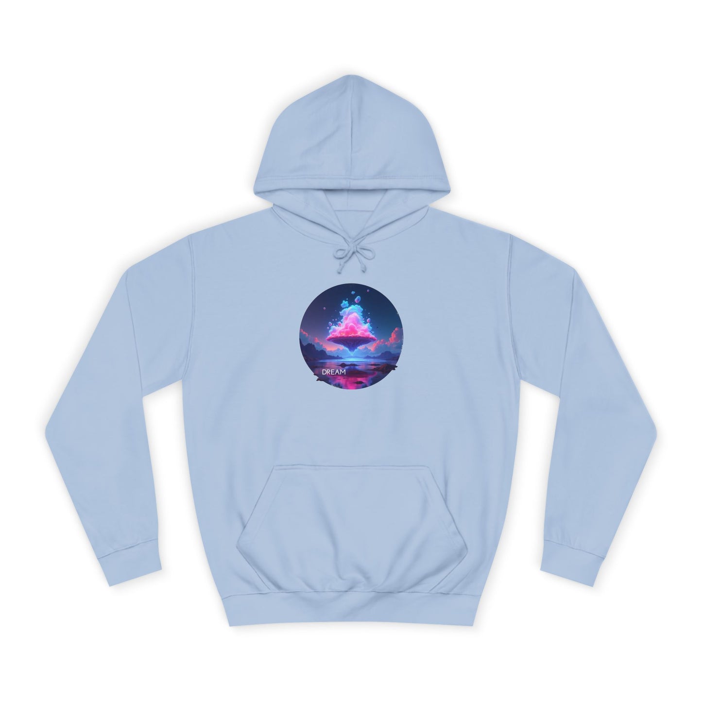 Hoodie — Neon Vaporwave Mountain Graphic Pullover