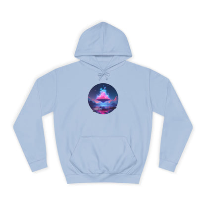 Hoodie — Neon Vaporwave Mountain Graphic Pullover