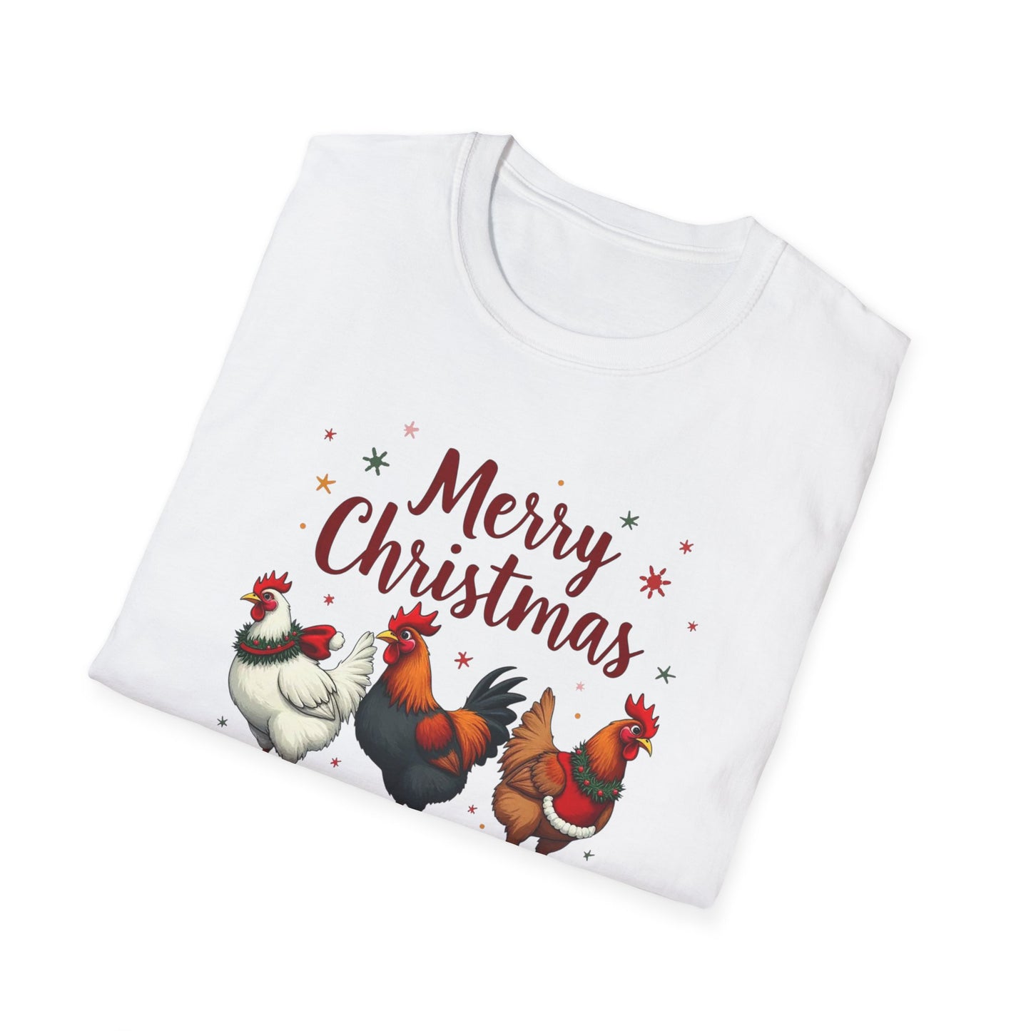 Merry Christmas Chicken Tee — Festive Rooster Holiday T-Shirt