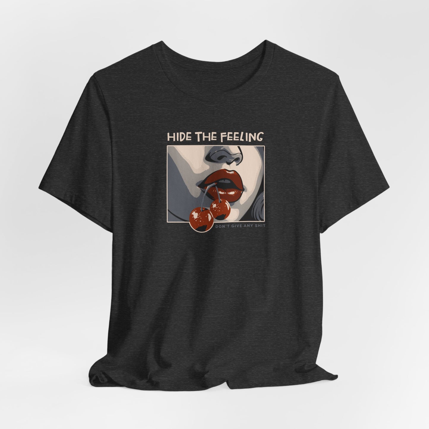 Hide the feelings, Cherry Lips, Unisex Jersey Short Sleeve Tee