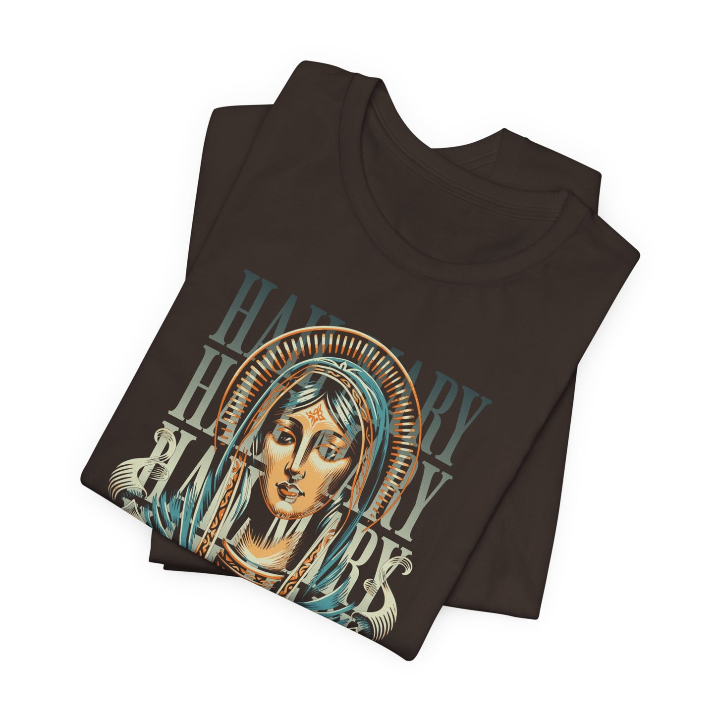 Mary Ave Maria Graphic Tee — 'Ave Maria' Vintage Religious Portrait T‑Shirt
