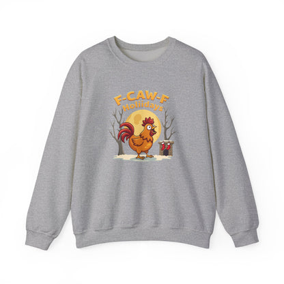 Rooster F-Caw-f Holiday sweater, Unisex Heavy Blend™ Crewneck Sweatshirt